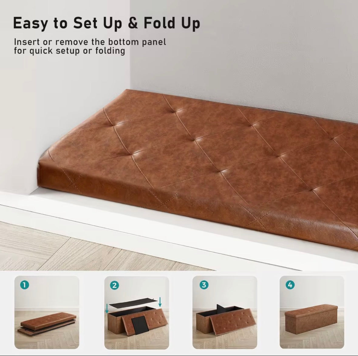 RoomWave FoldAway ottoman folding and setup instructions